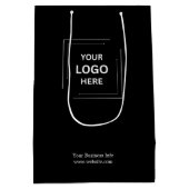 法人向け プロフェッショナル オーダーメイド ブラック ミディアムペーパーバッグ (裏面)