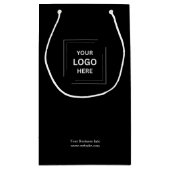 法人向け ミニマル オーダーメイド ブラック ビジネス スモールペーパーバッグ (裏面)