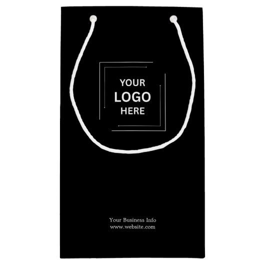 法人向け ミニマル オーダーメイド ブラック ビジネス スモールペーパーバッグ (裏面)