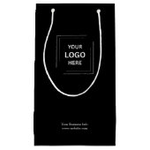 法人向け ミニマル オーダーメイド ブラック ビジネス スモールペーパーバッグ (正面)