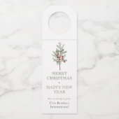 法人向け ヴィンテージ エバーグリーン ホリデー カスタム ボトルネックタグ (正面)