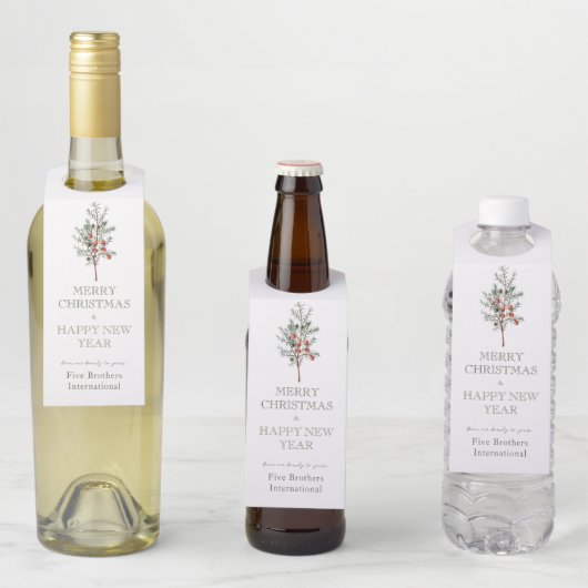 法人向け ヴィンテージ エバーグリーン ホリデー カスタム ボトルネックタグ (インサイチュ)