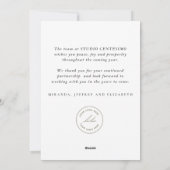 法人 ハッピー ホリデーズ 水彩 リース ロゴ シーズンカード (裏面)