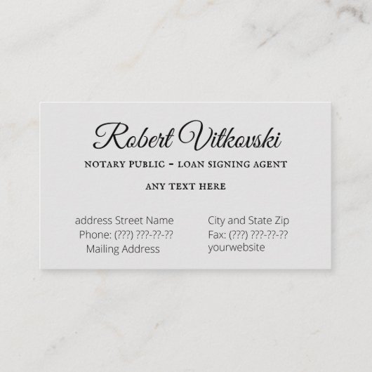 法公証人サービス名刺 名刺 (裏面)