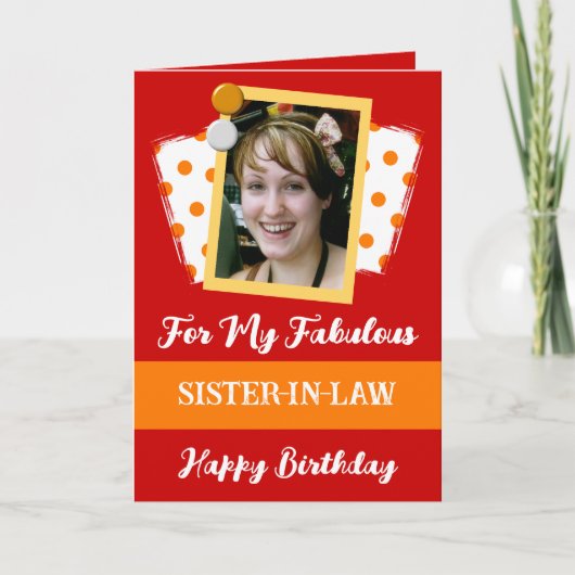 法写真名オレンジ・レッドの素晴らしい妹 カード (正面)