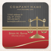 法則正義のはかりで測||カスタマイズ可能 スクエアペーパーコースター (正面)