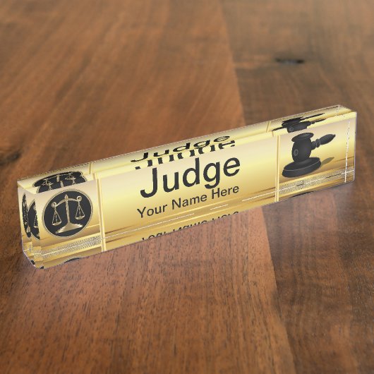 法則 |司法の規模 |弁護士 デスクネームプレート (側面)