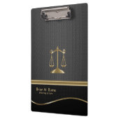 法則 正義のはかりで測| |弁護士 – 金ゴールドと黒 クリップボード (左)