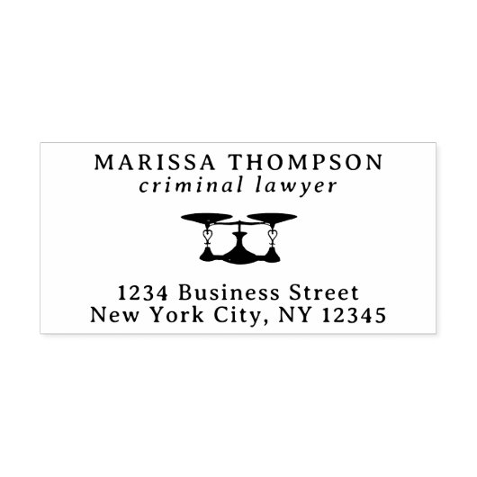 法務はかりで測アンティーク弁護士差出人住所 ラバースタンプ (インプリント)