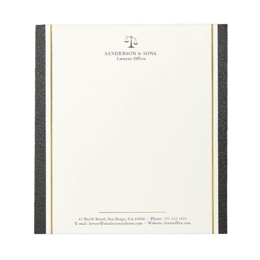 法務はかりで測事務所プロフェッショナル ノートパッド (正面)