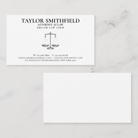 法務はかりで測弁護士裁判官 名刺 (正面/裏面)