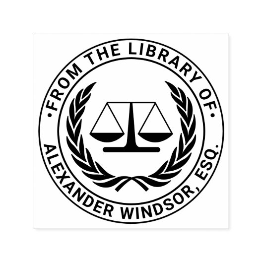 法務はかりで測弁護士#4法律図書室 セルフインキングスタンプ (デザイン)
