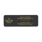 法務はかりで測金ゴールド弁護士差出人住所 ラベル (正面)