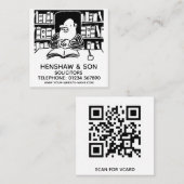 法務サービスの弁護士のプロモーション スクエア名刺 (正面/裏面)