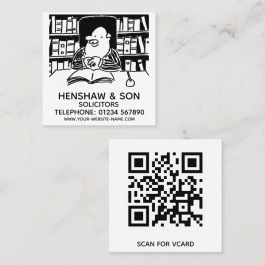 法務サービスの弁護士のプロモーション スクエア名刺 (正面/裏面)