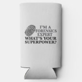 法医学おもしろい専門家の法医学の指紋グレー スリム缶クーラー (裏面)