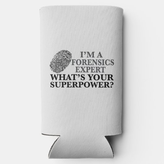 法医学おもしろい専門家の法医学の指紋グレー スリム缶クーラー (裏面)