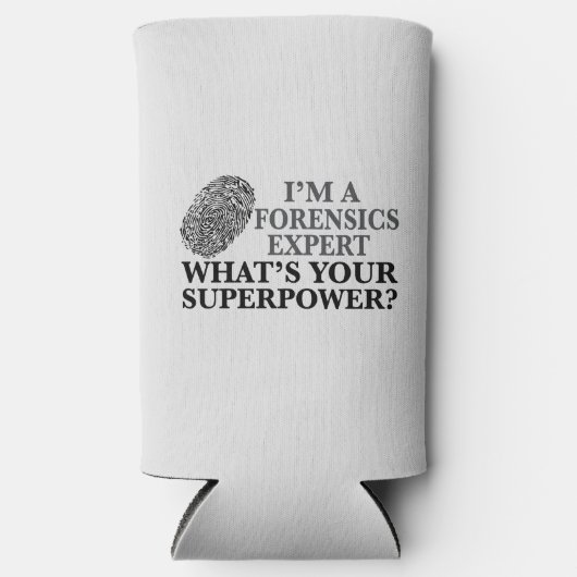 法医学おもしろい専門家の法医学の指紋グレー スリム缶クーラー (正面)