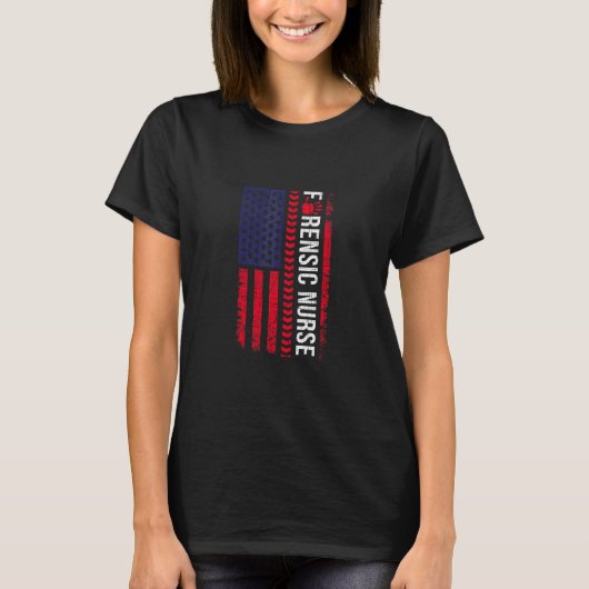 法医学ナースフラグ法医学の矯正 Tシャツ (正面)