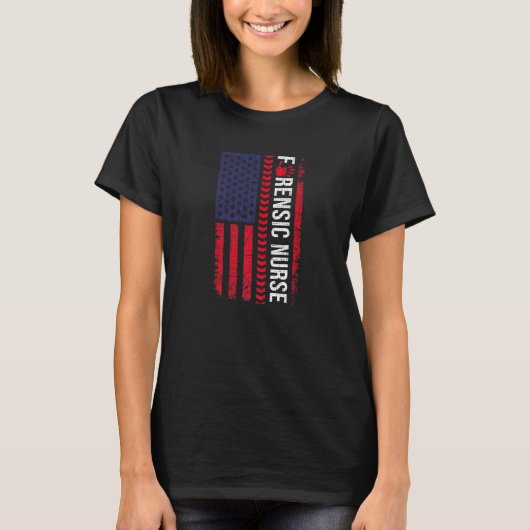 法医学ナースフラグ法医学の矯正 Tシャツ (正面)