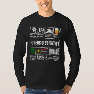 法医学者 梱包と取扱いラベル コーヒー Tシャツ
