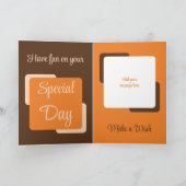 法名の兄photo brown orange birthday カード (内部)