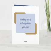 法名の息子photo blue brown birthday カード (裏面)