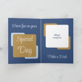 法名の息子photo blue brown birthday カード (内部)