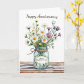 法周年記念ワイルドフラワーの孫娘 カード (黄色い花)