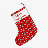 法執行おもしろい手錠パターン(の模様が)ある スモールクリスマスストッキング (裏面 (吊り時))