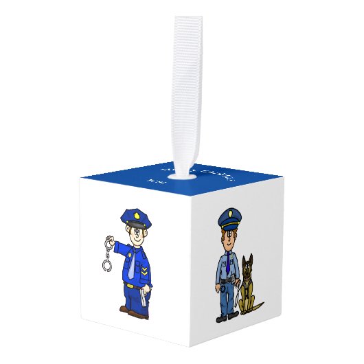 法執行クリスマスキューブオーナメント キューブオーナメント (正面アングル)