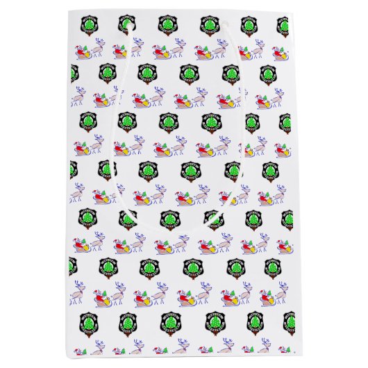 法執行クリスマスサンタ   ミディアムペーパーバッグ (正面)