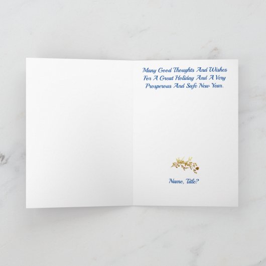 法執行バッジアイコンクリスマスカード カード (内部)