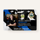 法執行写真パーソナライズされたロゴ警察ID バッジ (正面)