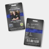 法執行写真パーソナライズされた警察IDカード バッジ (正面＆裏面)