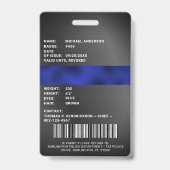 法執行写真パーソナライズされた警察IDカード バッジ (裏面)