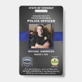 法執行写真パーソナライズされた警察IDカード バッジ (正面)