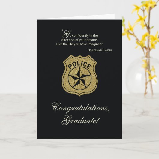 法執行卒業祝いブラック カード (黄色い花)