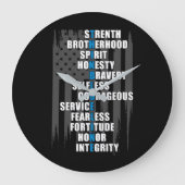 法執行国旗警察の感謝 ラージ壁時計 (正面)