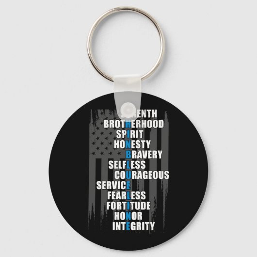 法執行旗の警察感謝 キーホルダー (正面)