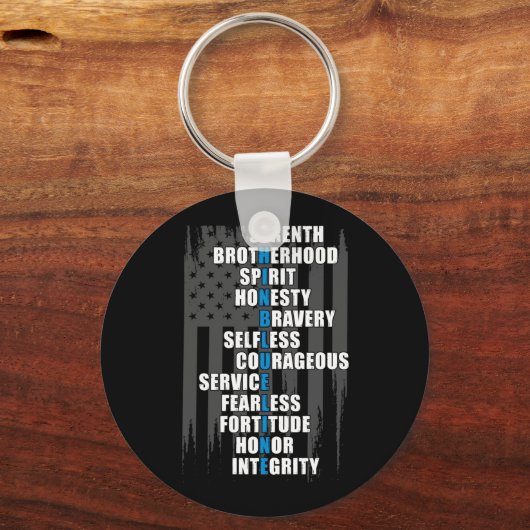 法執行旗の警察感謝 キーホルダー (正面)