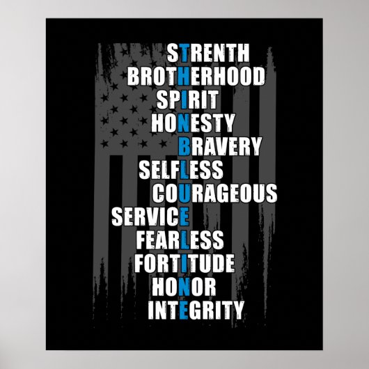 法執行旗の警察感謝 ポスター (正面)