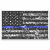 法執行機関の細い青い線フラグ シール (正面)