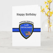 法執行機関警察誕生日 カード (黄色い花)