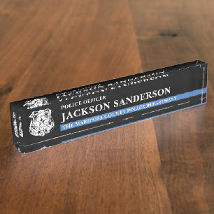 法執行機関 シンブルーライン 警察署 デスクネームプレート
