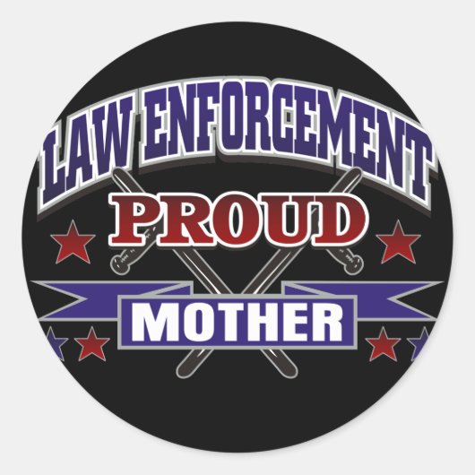 法執行母誇りを持った母 ラウンドシール (正面)