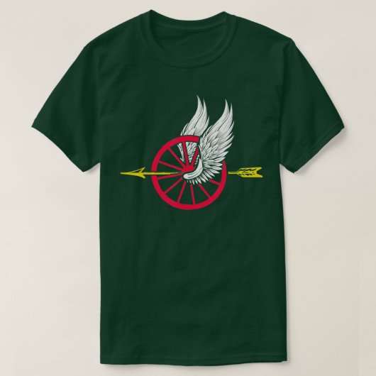 法執行用モーターサイクルユニット翼車輪矢印 Tシャツ (デザイン正面)