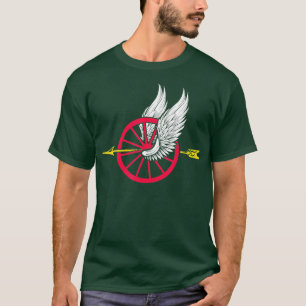法執行用モーターサイクルユニット翼車輪矢印 Tシャツ