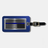 法執行米国旗ブルーストライプ ラゲッジタグ (正面横)