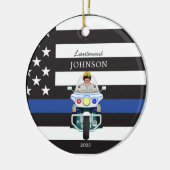 法執行薄型ブルーラインバイク セラミックオーナメント (左)